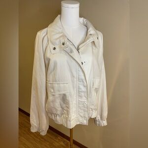 LOFT Cream Bomber Jacket